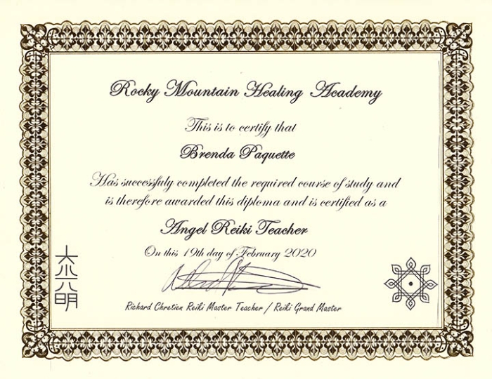 Angel Reiki Certificate